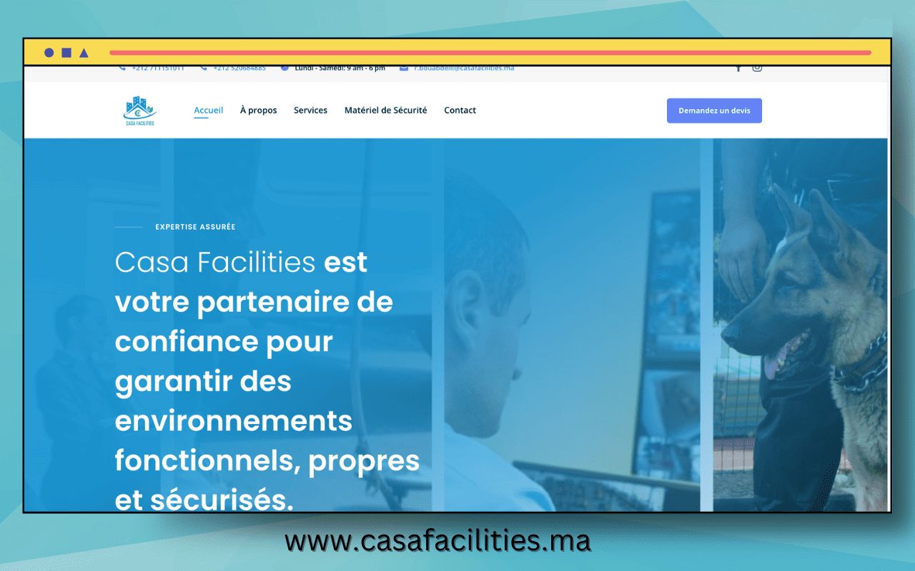 Aperçu du site web Casa Facilities réalisé par l'Agence digitale · Casablanca