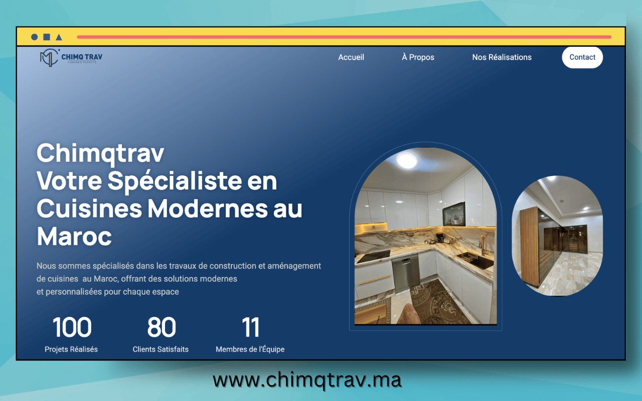 Aperçu du site web Chimqtrav réalisé par l'Agence digitale · Casablanca