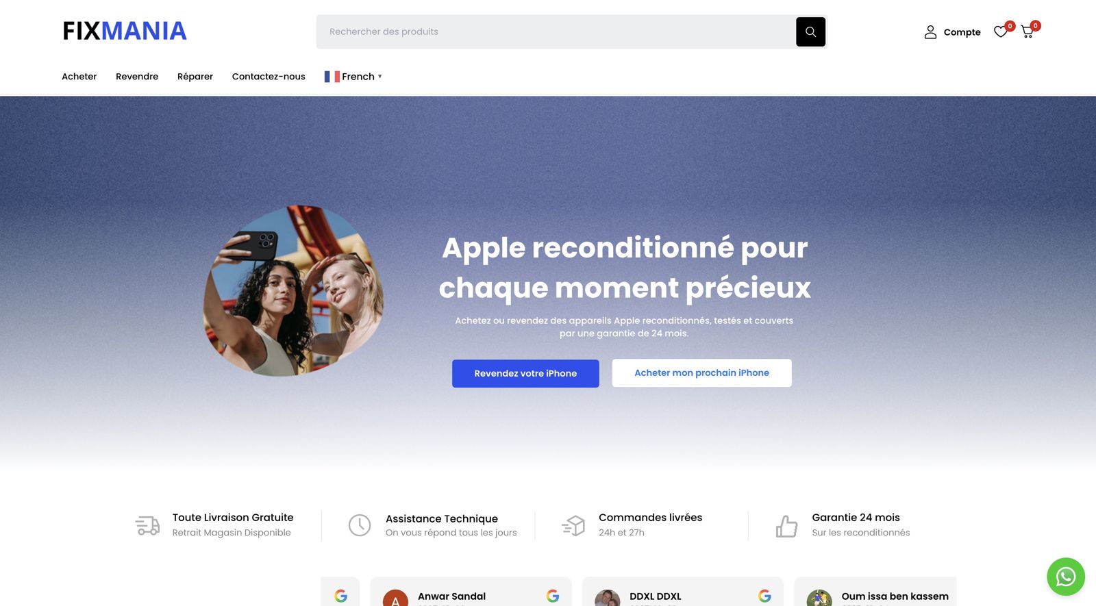 Aperçu du site web Fixmania réalisé par l'Agence digitale · Casablanca
