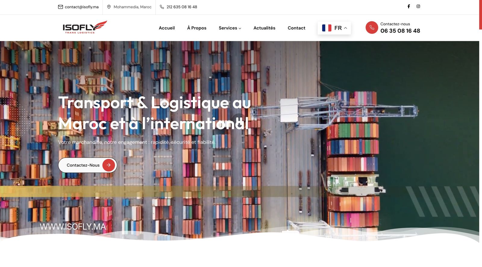 Aperçu du site web Isofly réalisé par l'Agence digitale · Casablanca