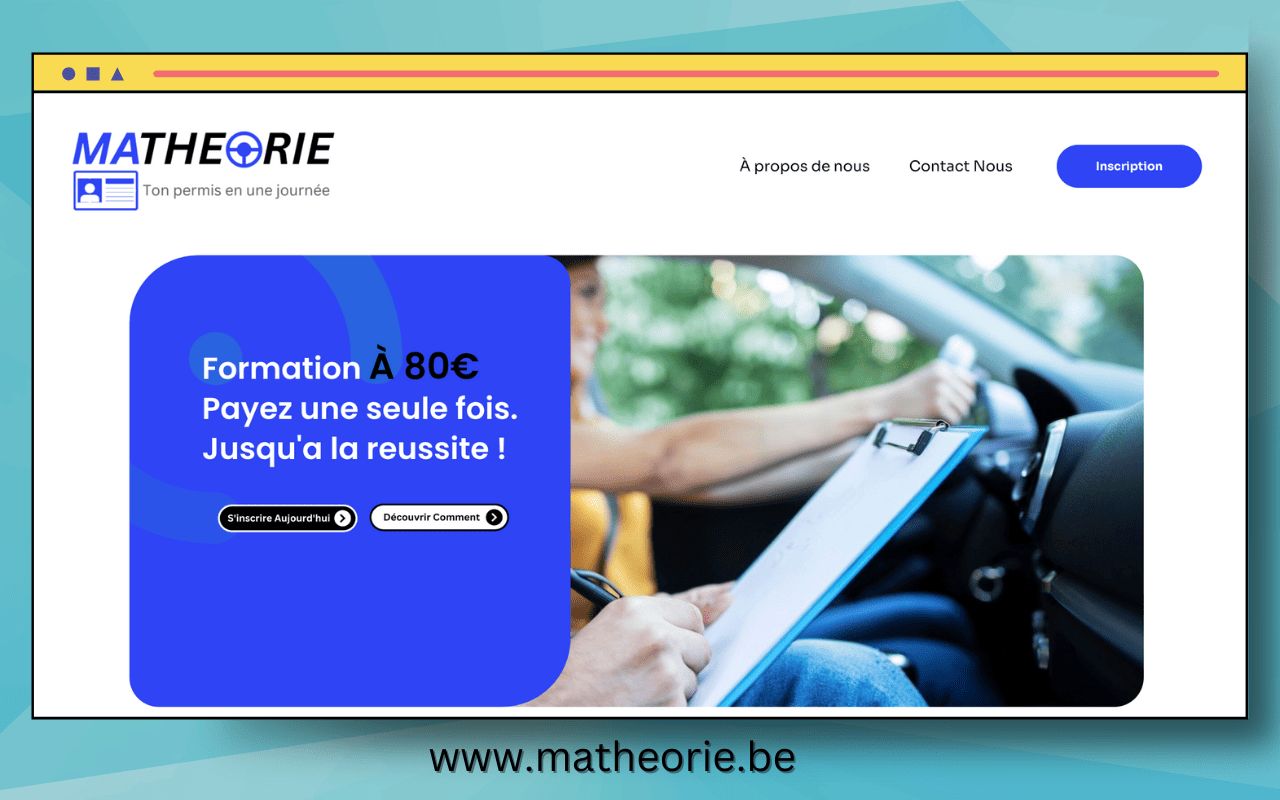 Aperçu du site web Matheorie.be réalisé par l'Agence digitale · Casablanca